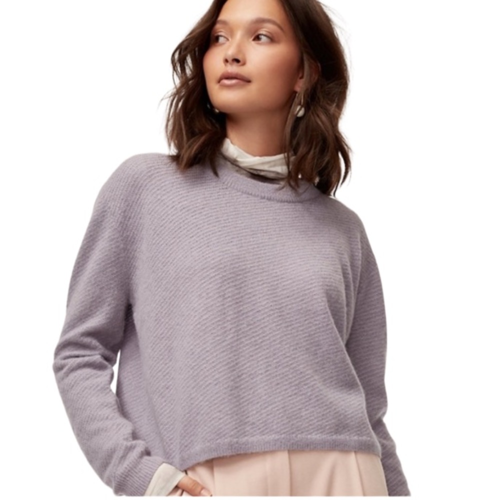 Aritzia Alpaca Wool Blend Wilfred Aubri Sweater Lilac